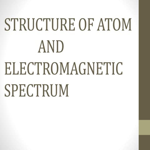 Structure of atom and EM spectrum