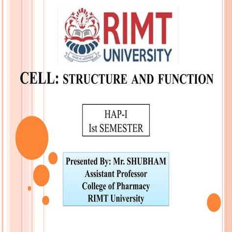 Cell: Structure & Function | PPTX