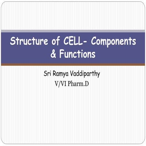 Structure of cell components and functions | PPTX