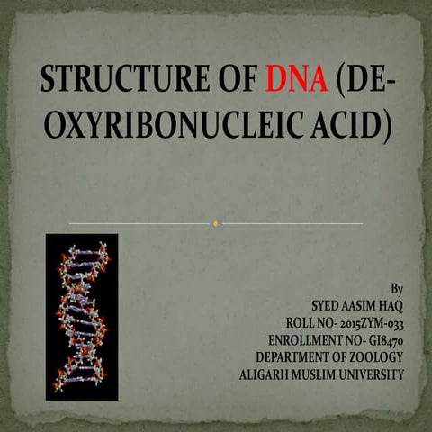 Structure of DNA by syed aasim haq