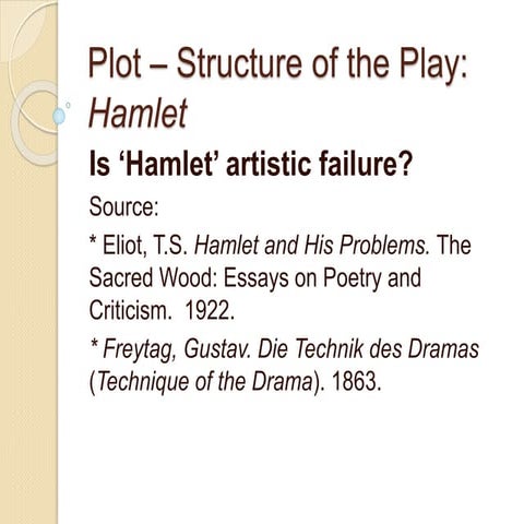 Is Hamlet Artistic Failure? Structure of the Play