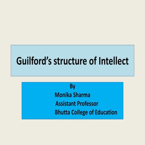 Guilford's Structure of intellect