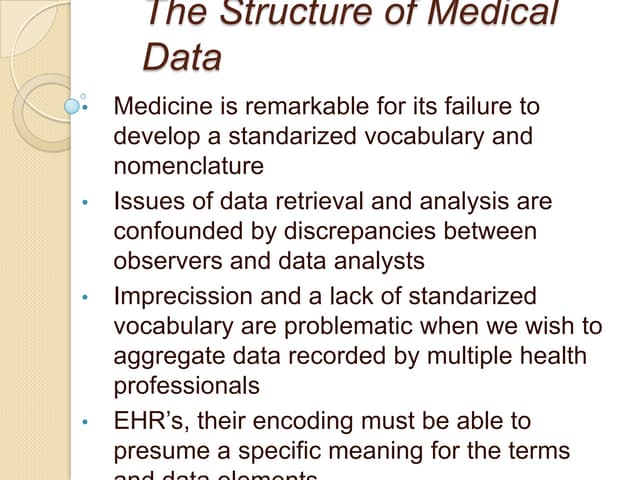 Structure of medical data