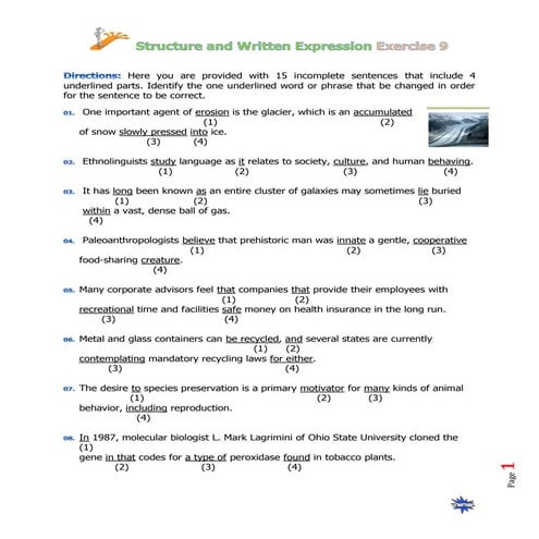 Structure & Written Expression Practice 3 | PDF