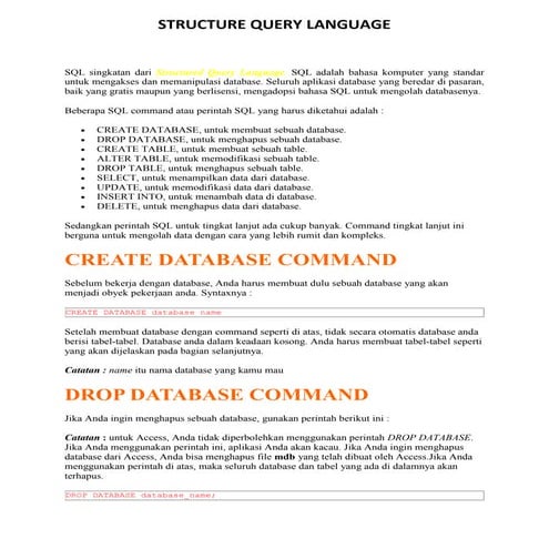 Structure query language | PDF