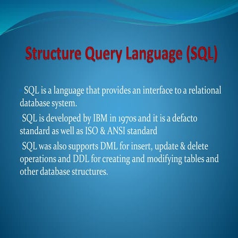 Structure query language (sql) | PPT
