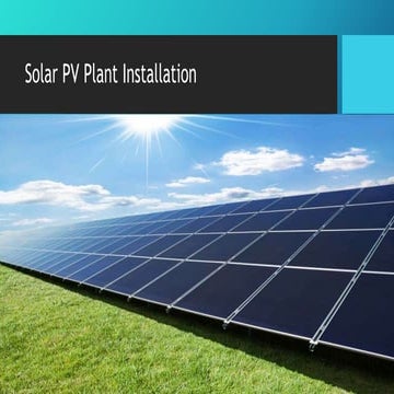 Solar PV Plant Installation Manual | PPTX