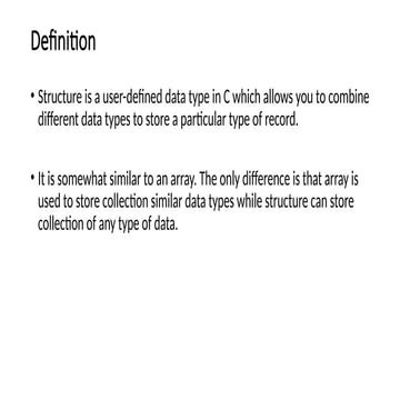 Introduction to structures, how to create structures