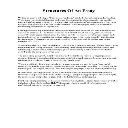 Structures Of An Essay.pdfStructures Of An Essay