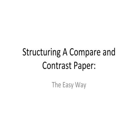 Structuring a compare and contrast paper