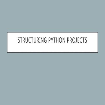 Structuring and packaging your python project | PPTX | Programming ...