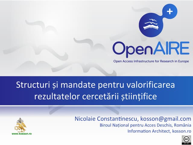 Structuri si mandate pentru valorificarea rezultatelor cercetarii stiintifice