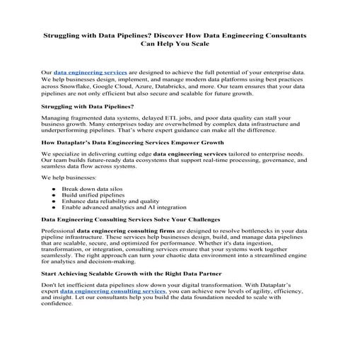 Struggling with Data Pipelines_ Discover How Data Engineering Consultants Can...