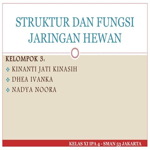 Bab 3 Struktur dan Fungsi Jaringan Hewan 