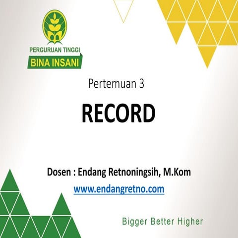 Pertemuan 3 Record