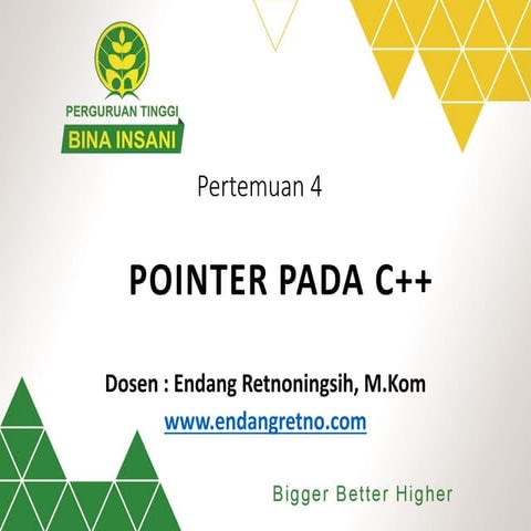 Pertemuan 4 Pointer Pada C++