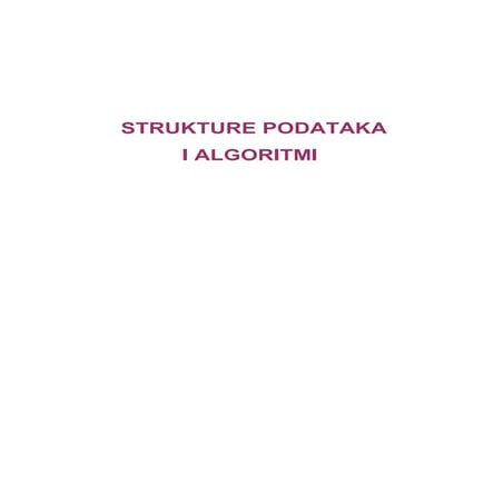 Strukture podataka i algoritmi informatika | PDF