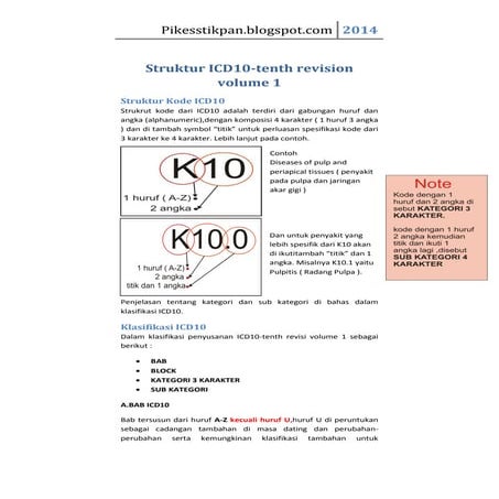 Struktur icd10 tenth revision volume 1