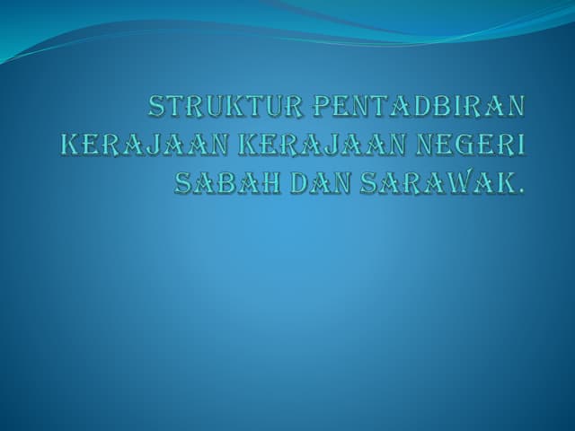 Pentadbiran peringkat negeri