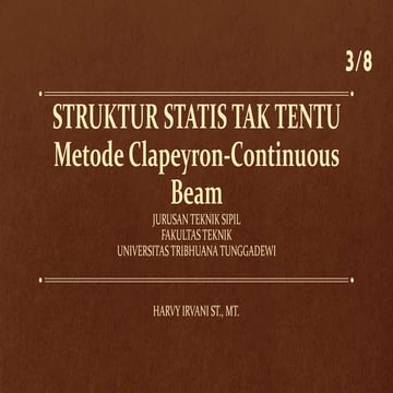 STRUKTUR STATIS TAK TENTU METODE CLAPEYRON- CONTINUOUS BEAM-2