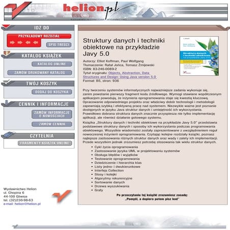 Struktury danych i techniki obiektowe na przykładzie Javy 5.0