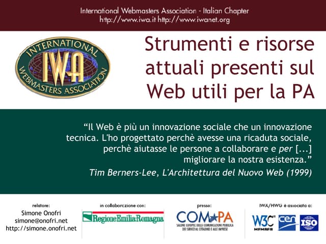 Come Sono Strutturate Le Informazioni Presenti Sul Web Quiz Strumenti e risorse attuali presenti sul Web utili per la PA | PPT