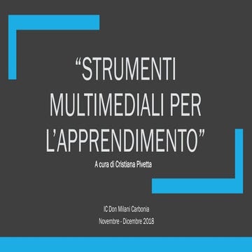 Strumenti multimediali per l'apprendimento