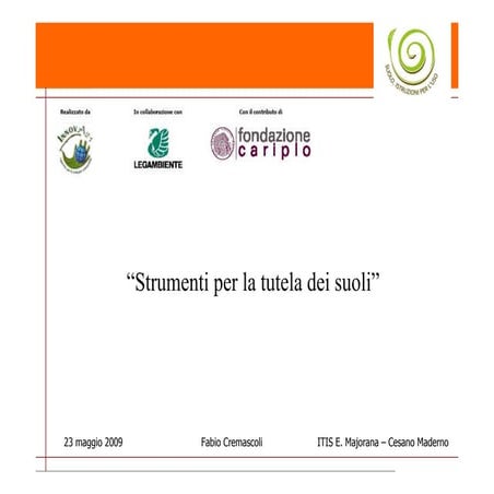 Strumenti per la tutela dei suoli (2009)