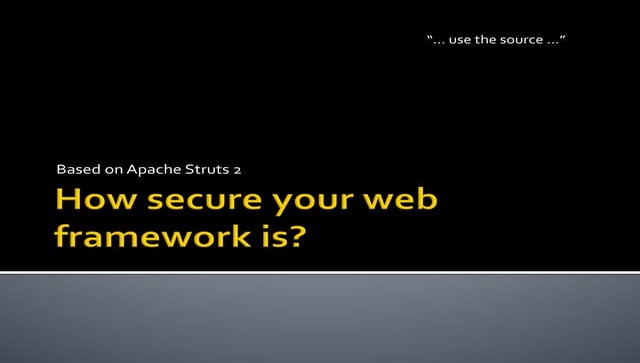 Łukasz Lenart "How secure your web framework is? Based on Apache Struts 2"