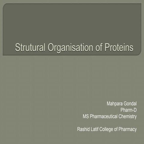 Strutural organisation of proteins