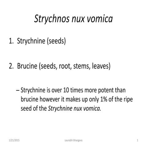 Strychnine nux vomica