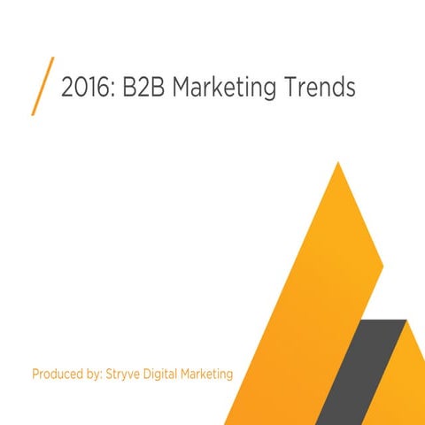 B2B Marketing Trends for 2016