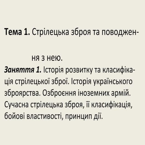 Стрілецька зброя та поводження з нею