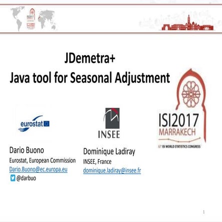JDemetra+ Java Tool for Seasonal Adjustment