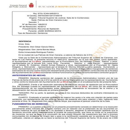 STSJ Canarias 649/2013 Oposiciones a bomberos La Oliva