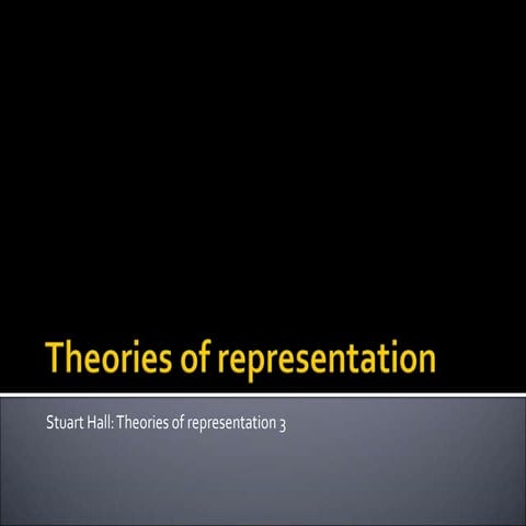 Stuart Hall Theories of representation 3