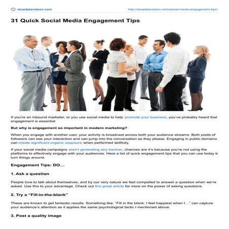 31 Quick Social Media Engagement Tips
