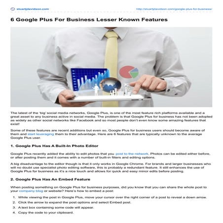 6 GOOGLE PLUS FOR BUSINESS LESSER KNOWN FEATURES