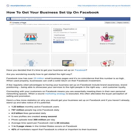 HOW TO GET YOUR BUSINESS SET UP ON FACEBOOK