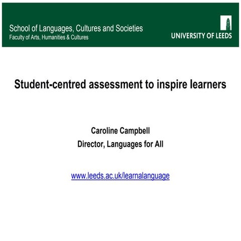 Using student-centred assessment to inspire learners and evidence their learning