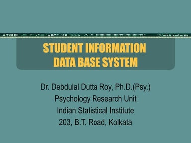 Student Data Base System