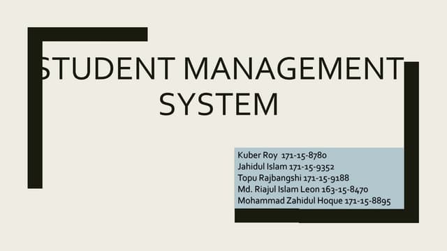 Student Management System Presentation  Slide