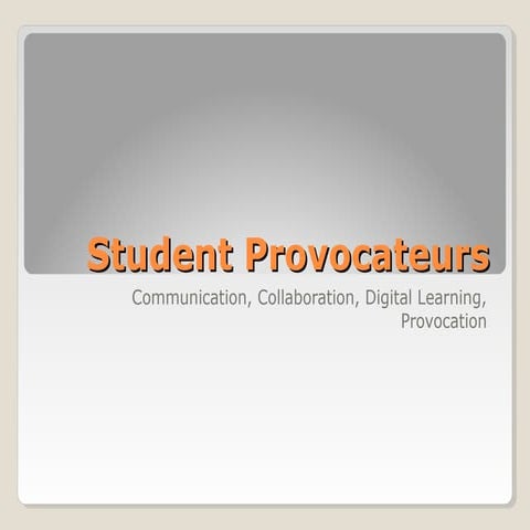 Student Provocateurs NSTA 2008