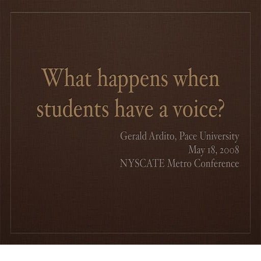 Student Voice Presentation
