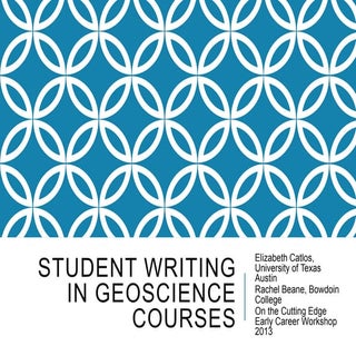 Student Writing in Geoscience Cours...