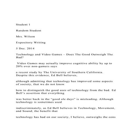 Student 1 Random Student  Mrs. Wilson Expository W.docx