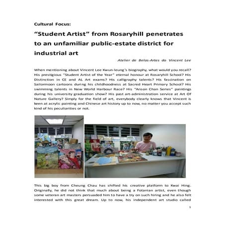 Triennial Report for "Atelier de Belas-Artes do Vincent Lee" (2019)