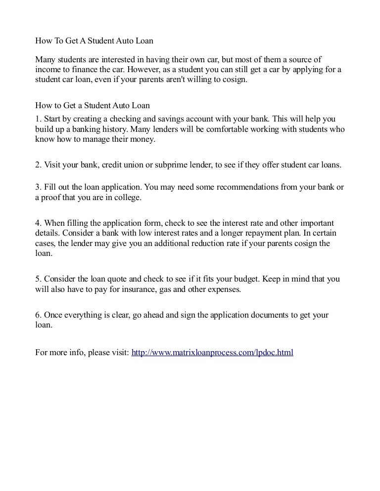 how can i get an auto loan