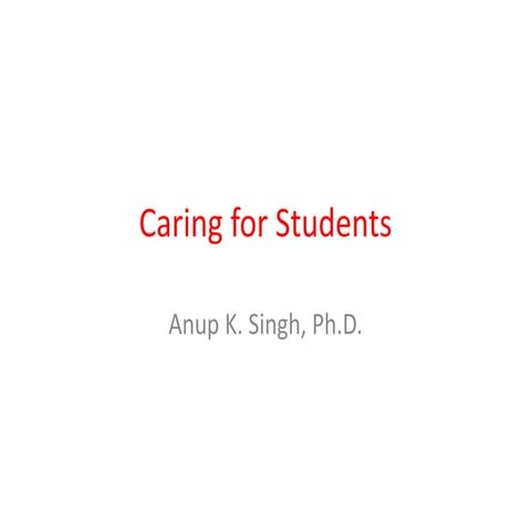 Student caring in higher education
