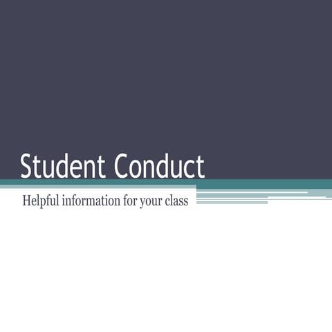 Student Conduct | PPT